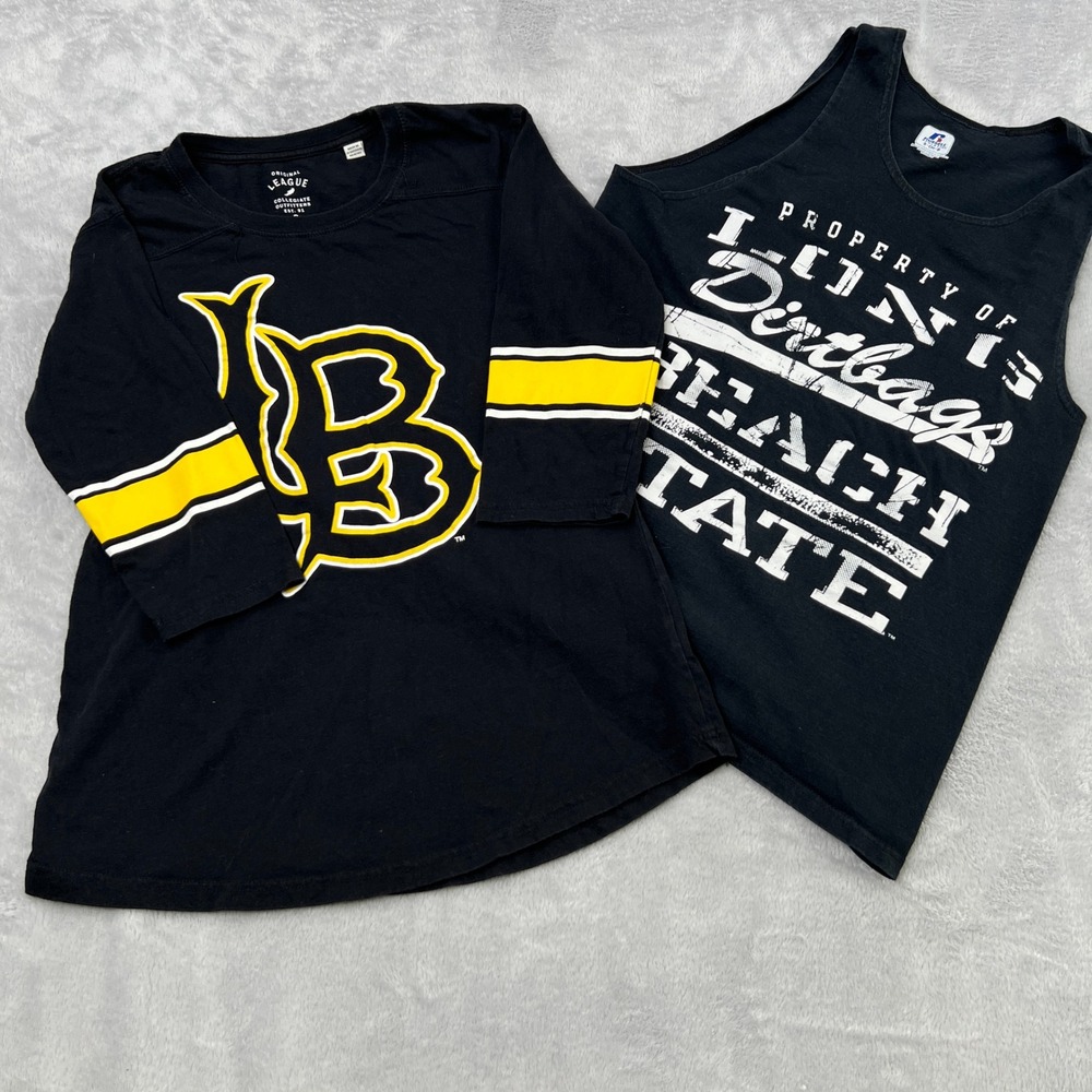League Long Beach‎ State Dirtbags Shirt Tank Lot Size S Black Women Gameday Tee